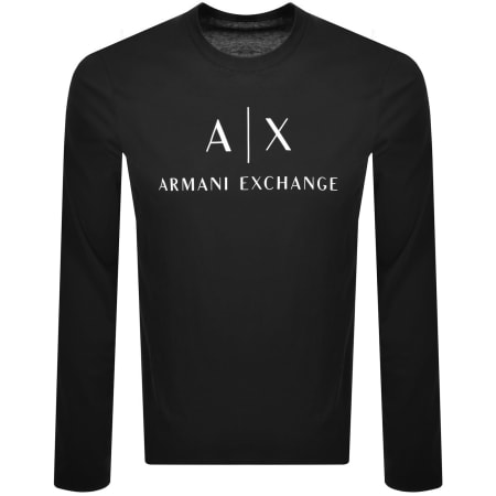 Armani Exchange Long Sleeve Logo T Shirt Black | Mainline Menswear us